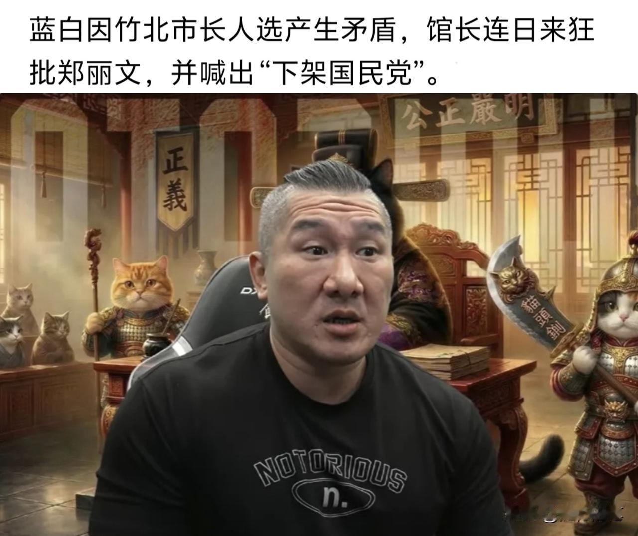 感觉馆长是在用对付民进党那一套来对付国民党了。馆长这几天开直播，言论是越来越