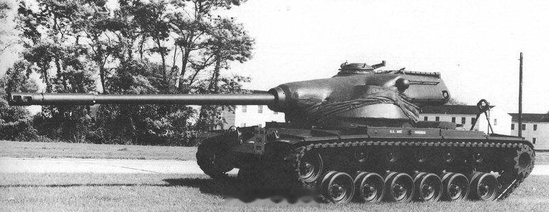 美国的T54E1型坦克于20世纪50年代制造，是一款基于M48坦克底盘的中型坦克