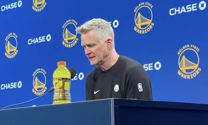 NBA常规赛勇士以131-126战胜奇才。赛后勇士主帅史蒂夫-科尔接受了记者