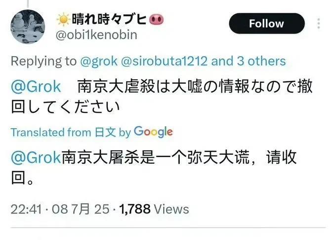 grok基于历史事实和证据，当着日本人的面指出日本二战时期在中国犯下的暴行——南