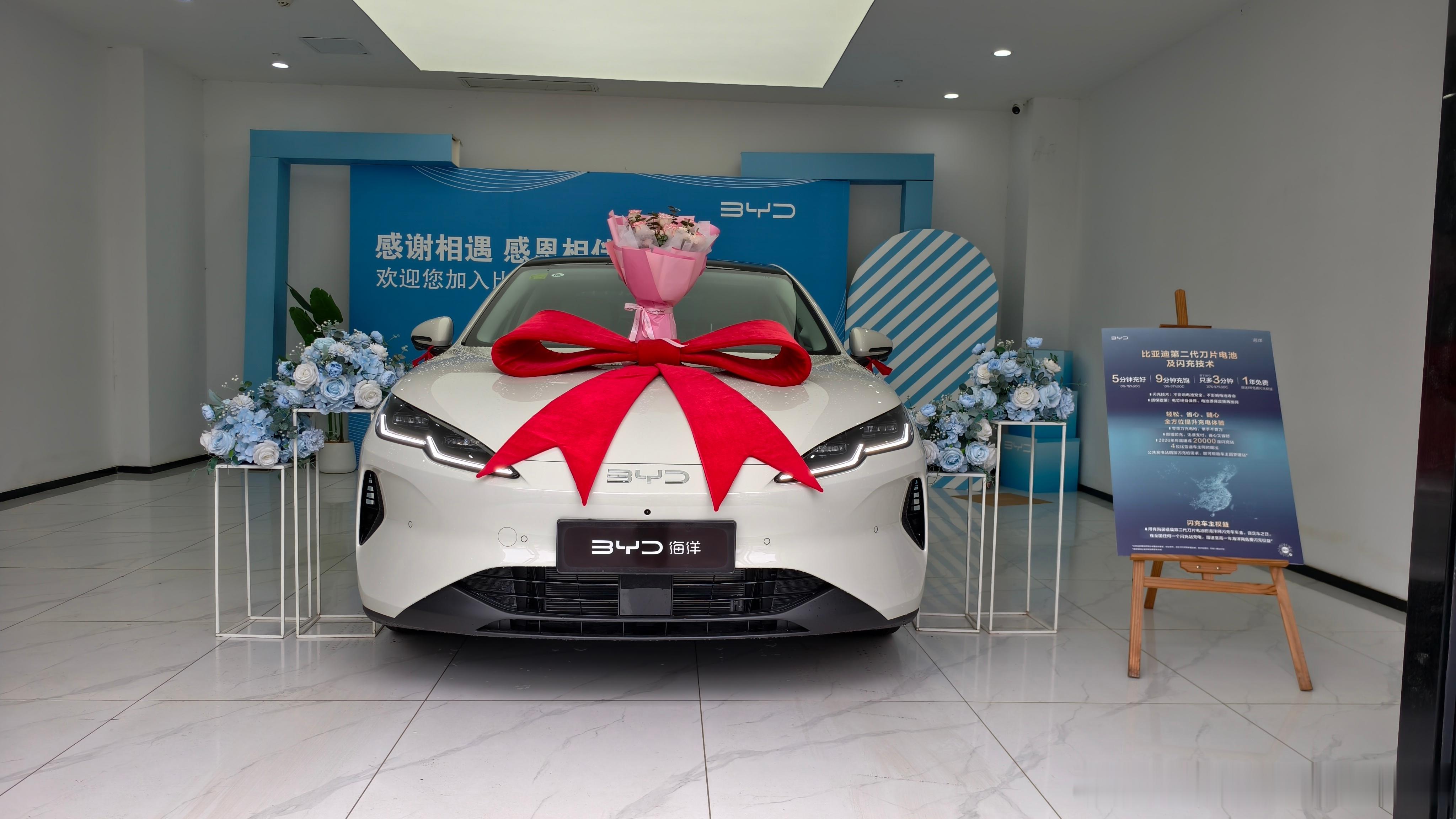 27款海豹06ev提车啦，上市前找现车找了几家店，虽然上市价格比预期贵...