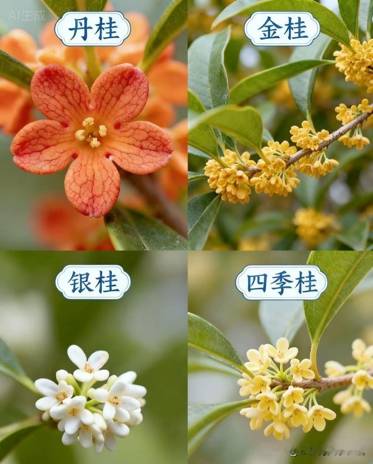 丹桂、金桂、银桂和四季桂，一口气分清桂花的四大品种