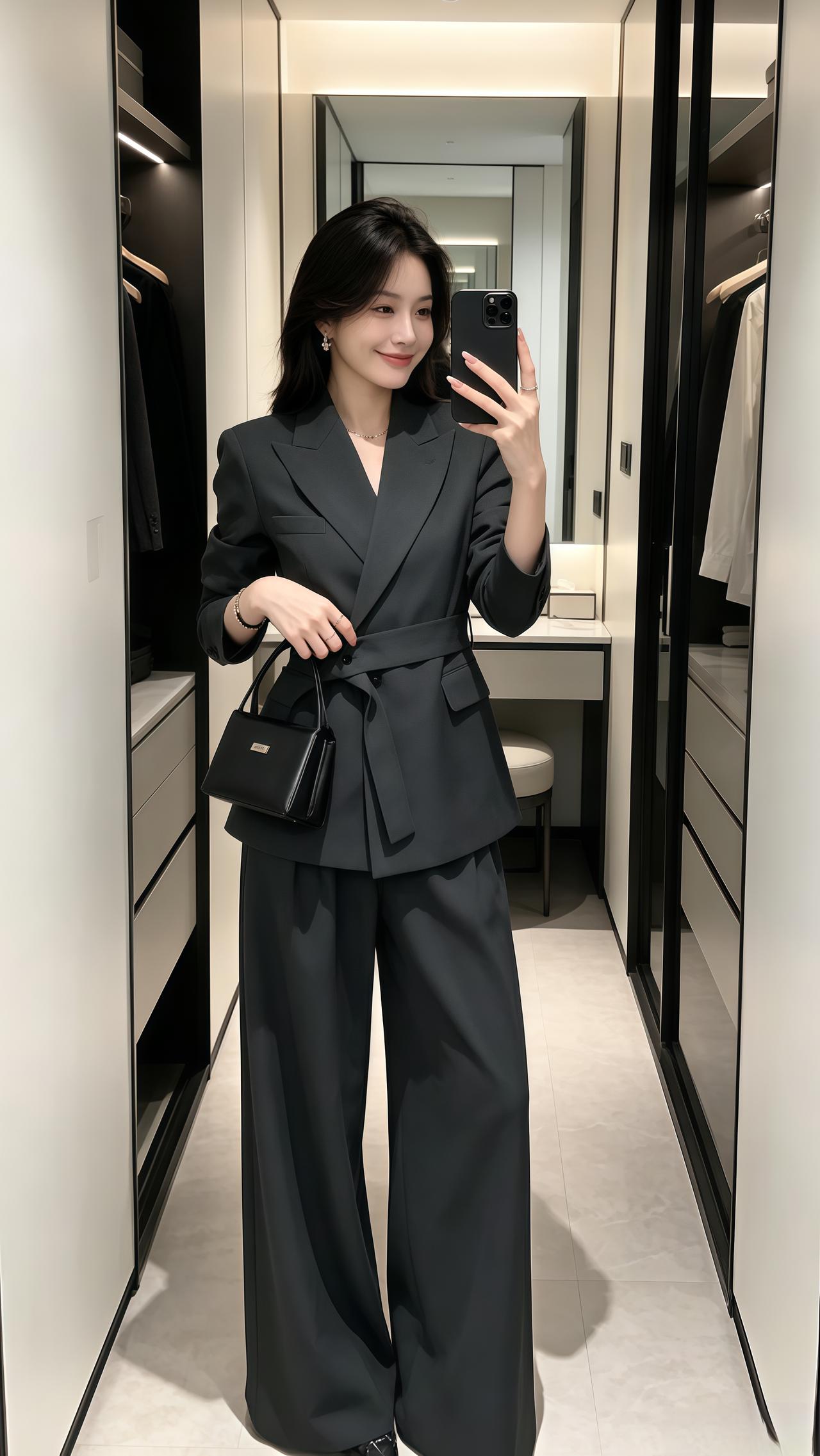 简约高级感穿搭ootd穿搭高智感穿搭气质通勤西装套装高级感穿搭韩系穿搭