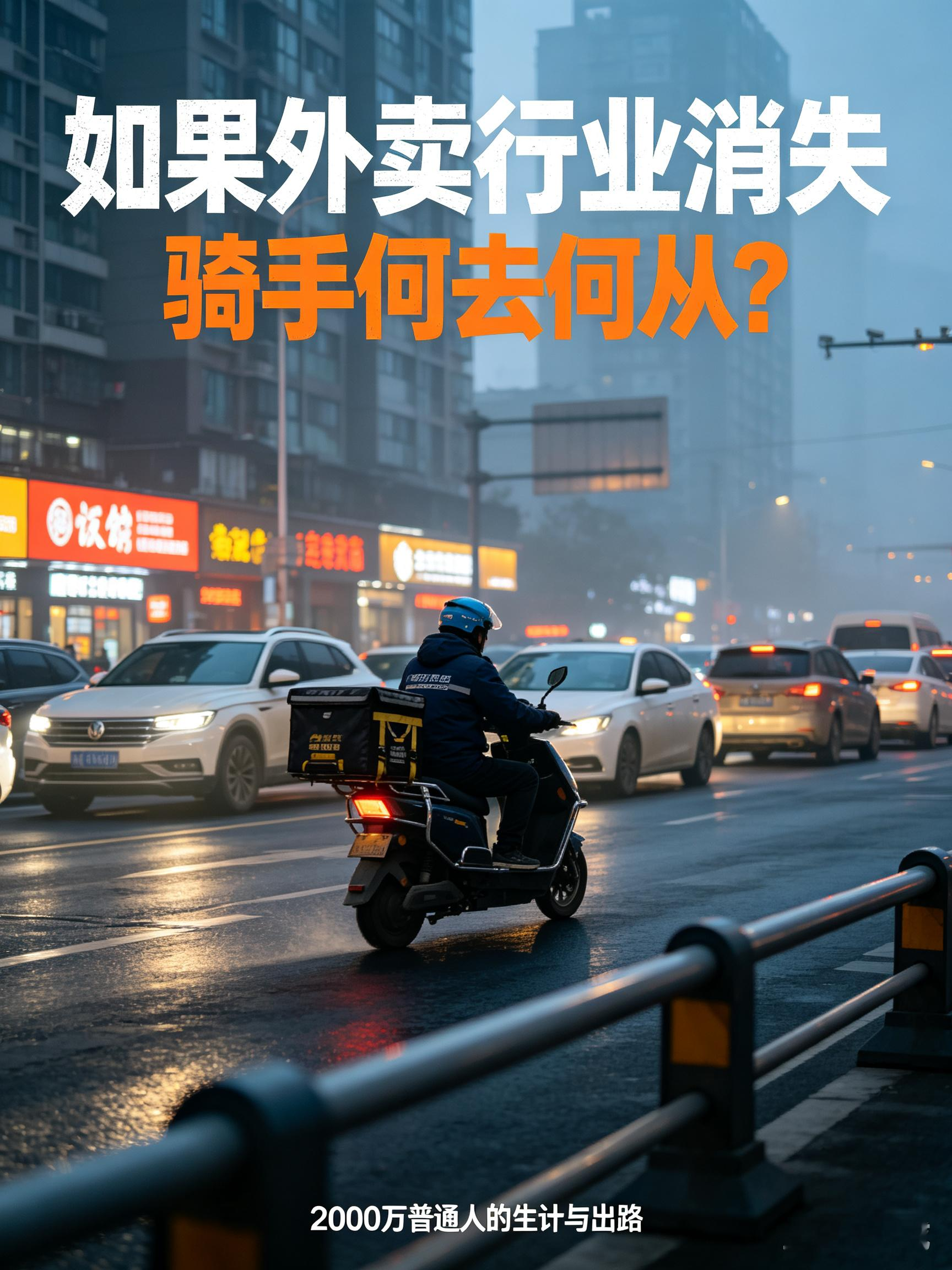 如果外卖行业彻底消失，2000万外卖骑手，最终何去何从？如今的外卖行业，早已不是当年的高薪风口。单价