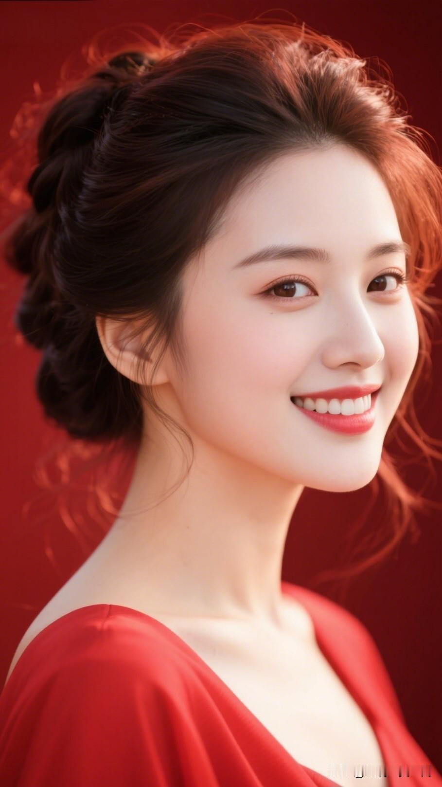 什么样的女生让人过目难忘?甜美笑容，红衣飘逸，宛如画中仙子
