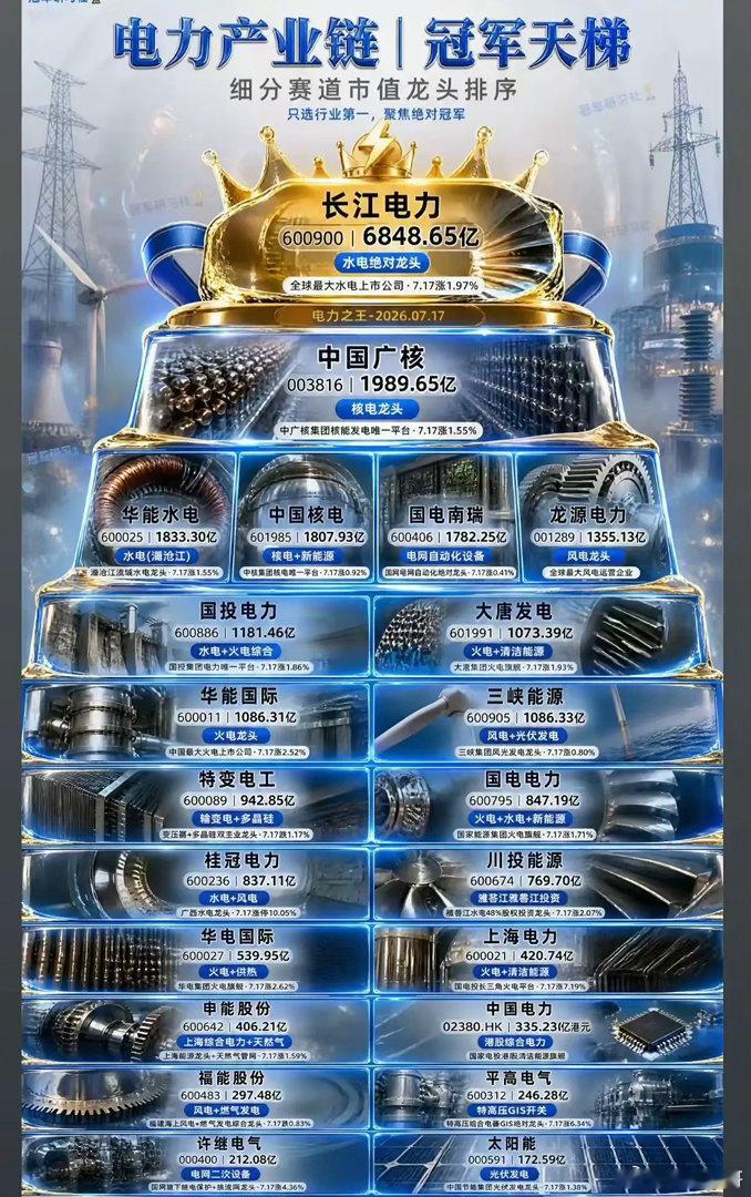 【电力产业链“冠军天梯”出炉！谁是真正的“电力之王”？⚡️】🏆巅峰王者：长江