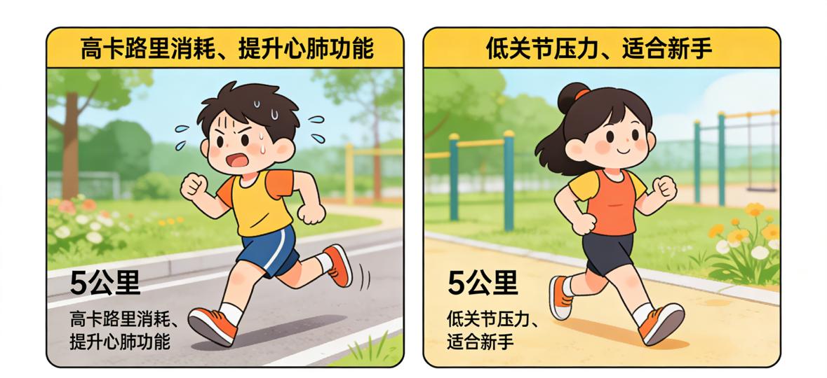 跑5公里VS走5公里，哪个更健康？当运动鞋遇上柏油路，很多人都在纠结：同样是