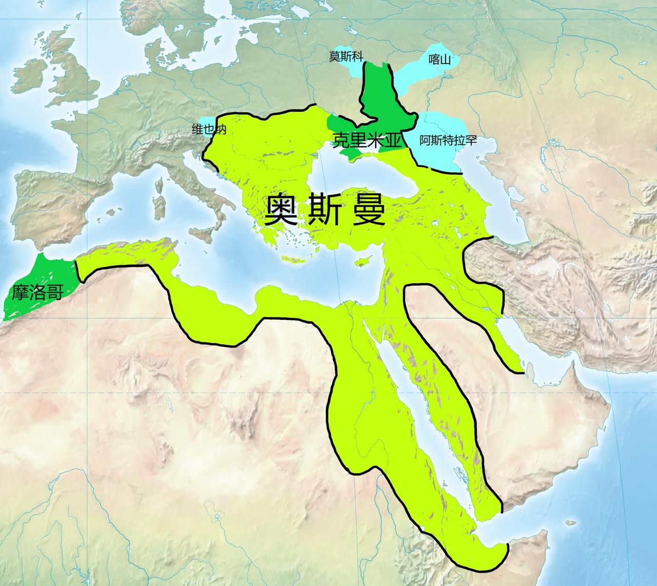 历史地图历史奥斯曼帝国16—17世纪，奥斯曼帝国进入极盛时期，对神圣罗马帝国及整