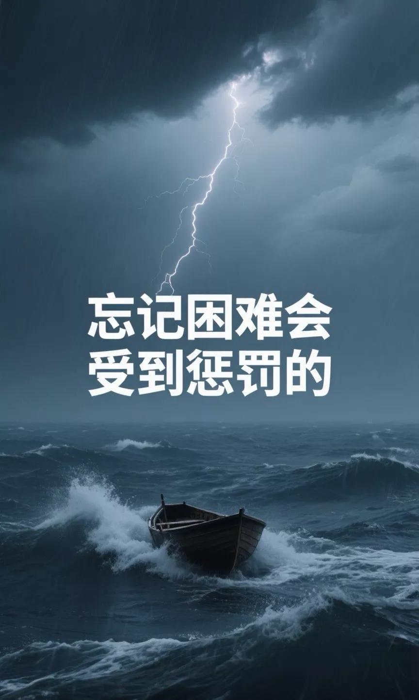 忘记困难的人是一定会受到老天的惩罚的，只是时间问题而已。老人们常说：“受过的