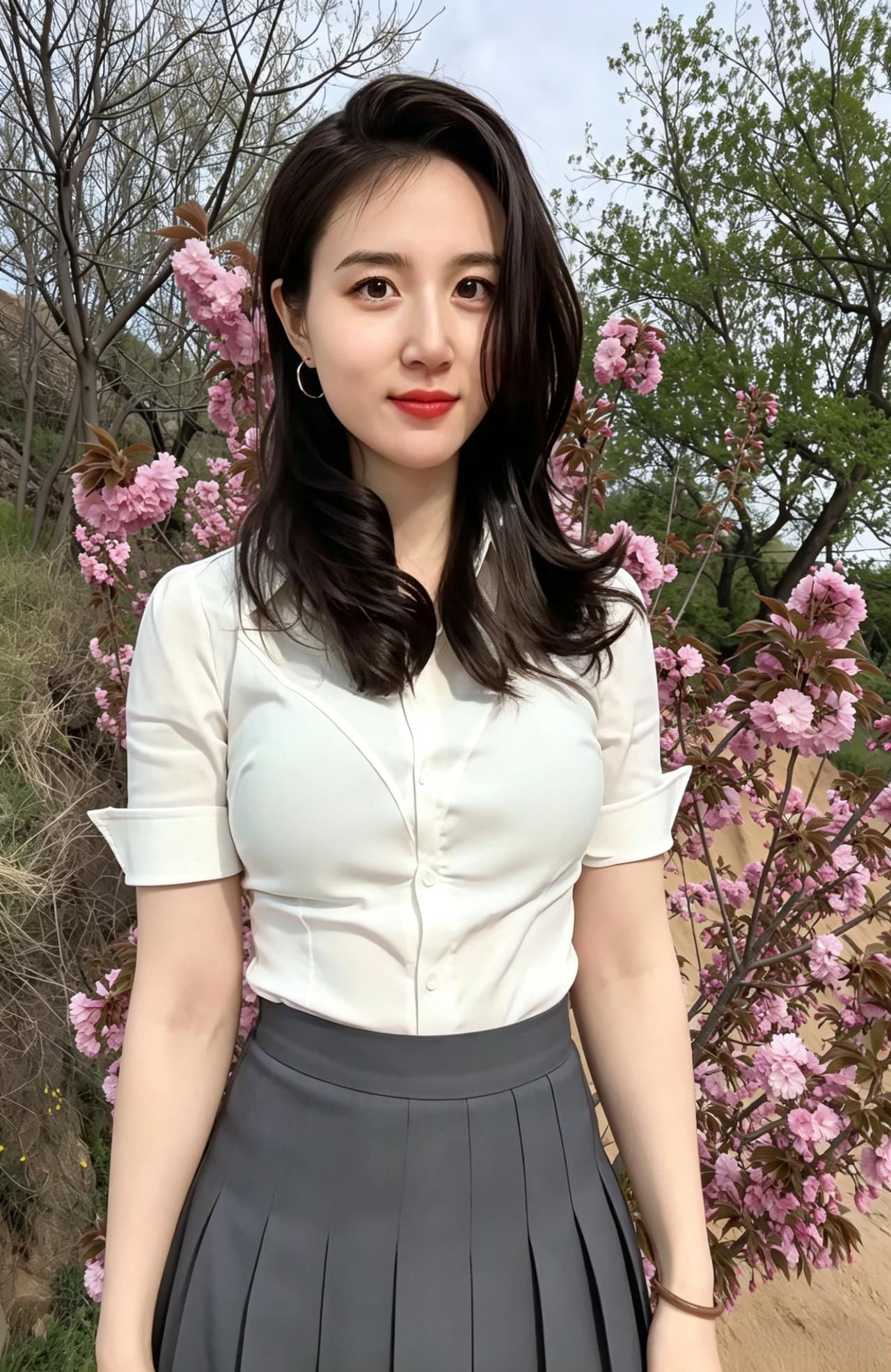 白衬衫是春日最干净的诗行没有浓墨重彩只有风穿过袖口的清爽灰裙垂落像溪水漫