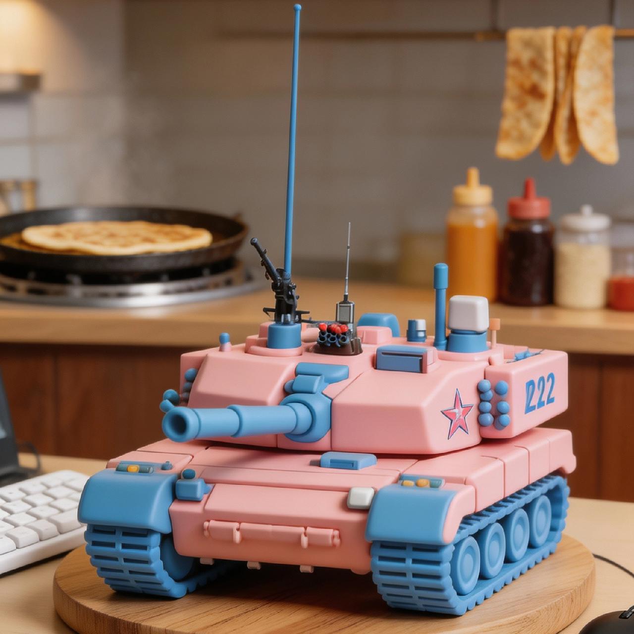 99A坦克模型·这次是粉粉的Q版[呲牙笑]。99a静态坦克