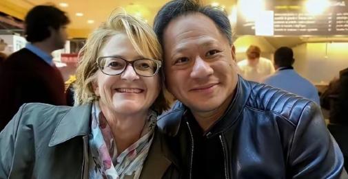 黄仁勋虽然是华裔，但是他的肢体语言，语言习惯都明显西化。他和妻子的两个孩子，