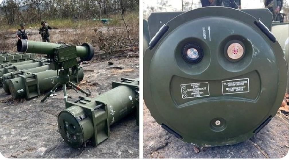 泰国军方公布大批缴获的最新款单兵反坦克导弹，该导弹性能被认为遥遥领先于美国的标