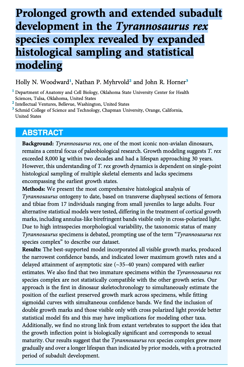 霸王龙称霸白垩纪的原因：40岁才成年