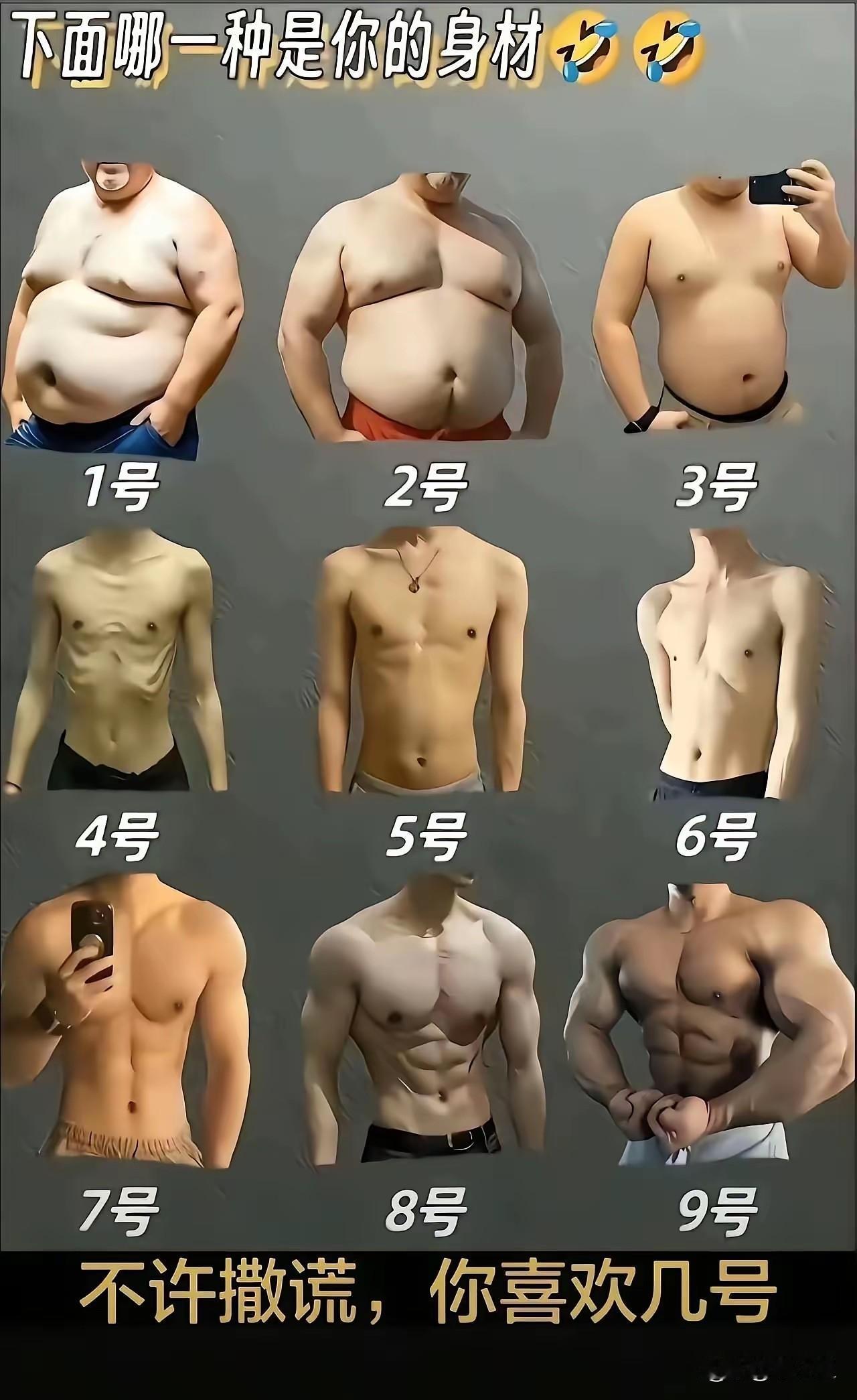 下面9种身材，你认为哪一种身材最标准九种体质人男士九型图