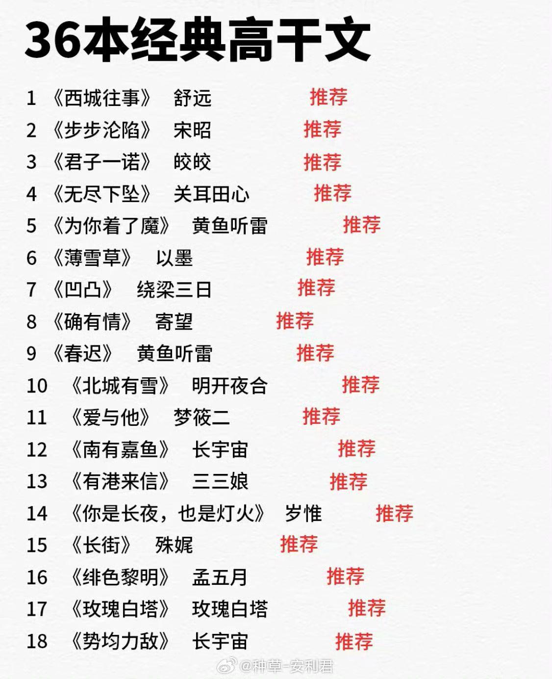 36本值得N刷的经典高干文，都是好看又上头的那种，你心目中的Top1是...