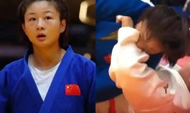 亚运柔道赛场老将唐婧在缠斗中被指咬住日本选手手臂长达20秒，对方手臂上赫然留有清