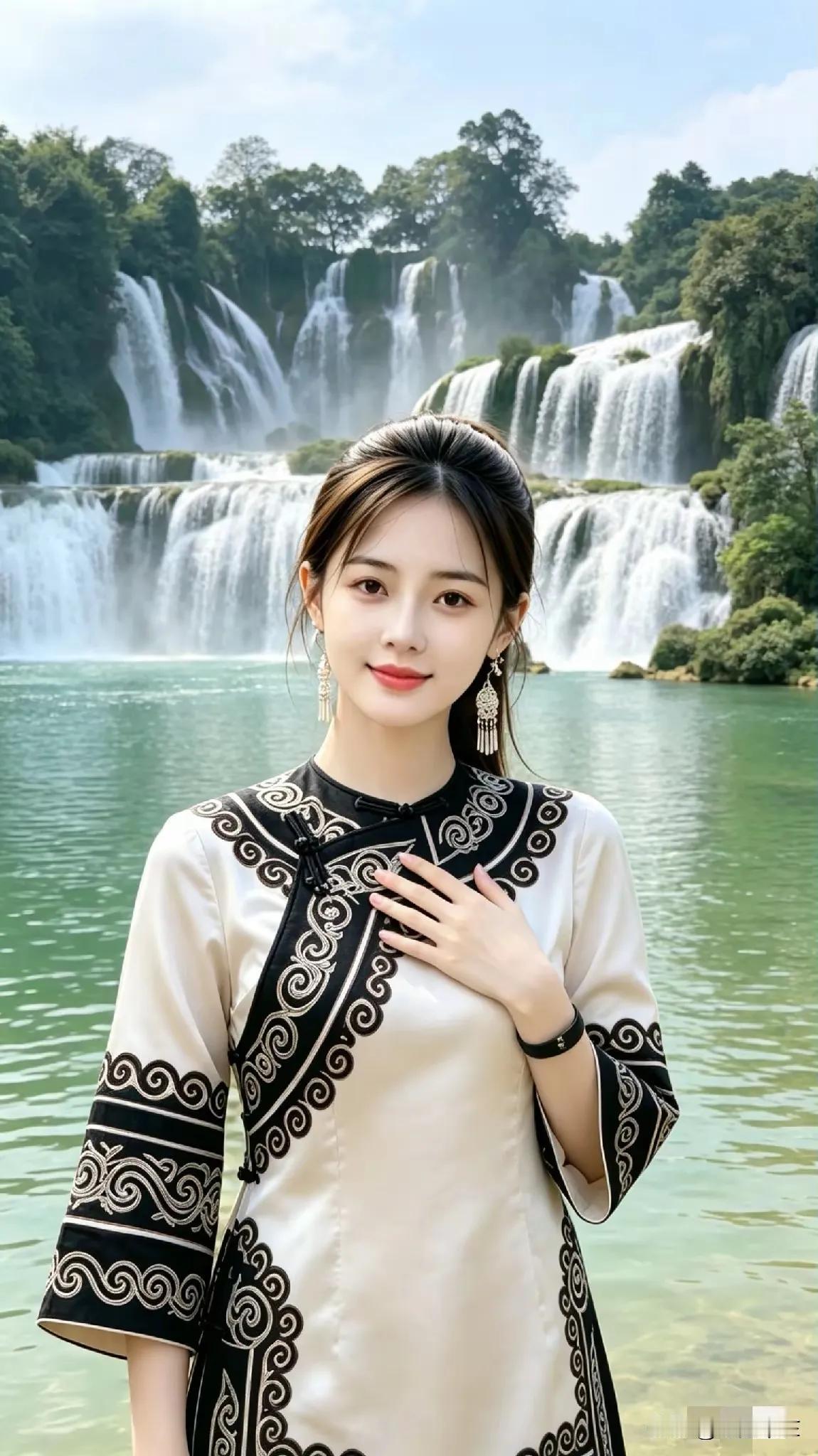 上联：林涧飞泉声不绝，下联：潺潺流水击石音。
