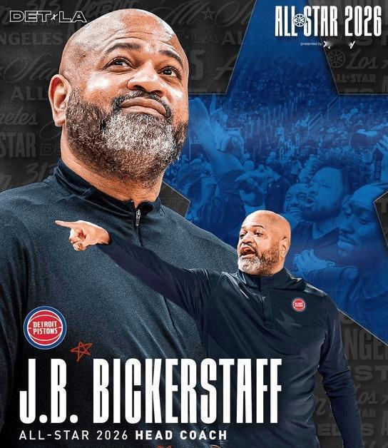 火箭、骑士现在肠子都悔青了吧。活塞主教练比克斯塔夫正式成为东部全明星主教练！