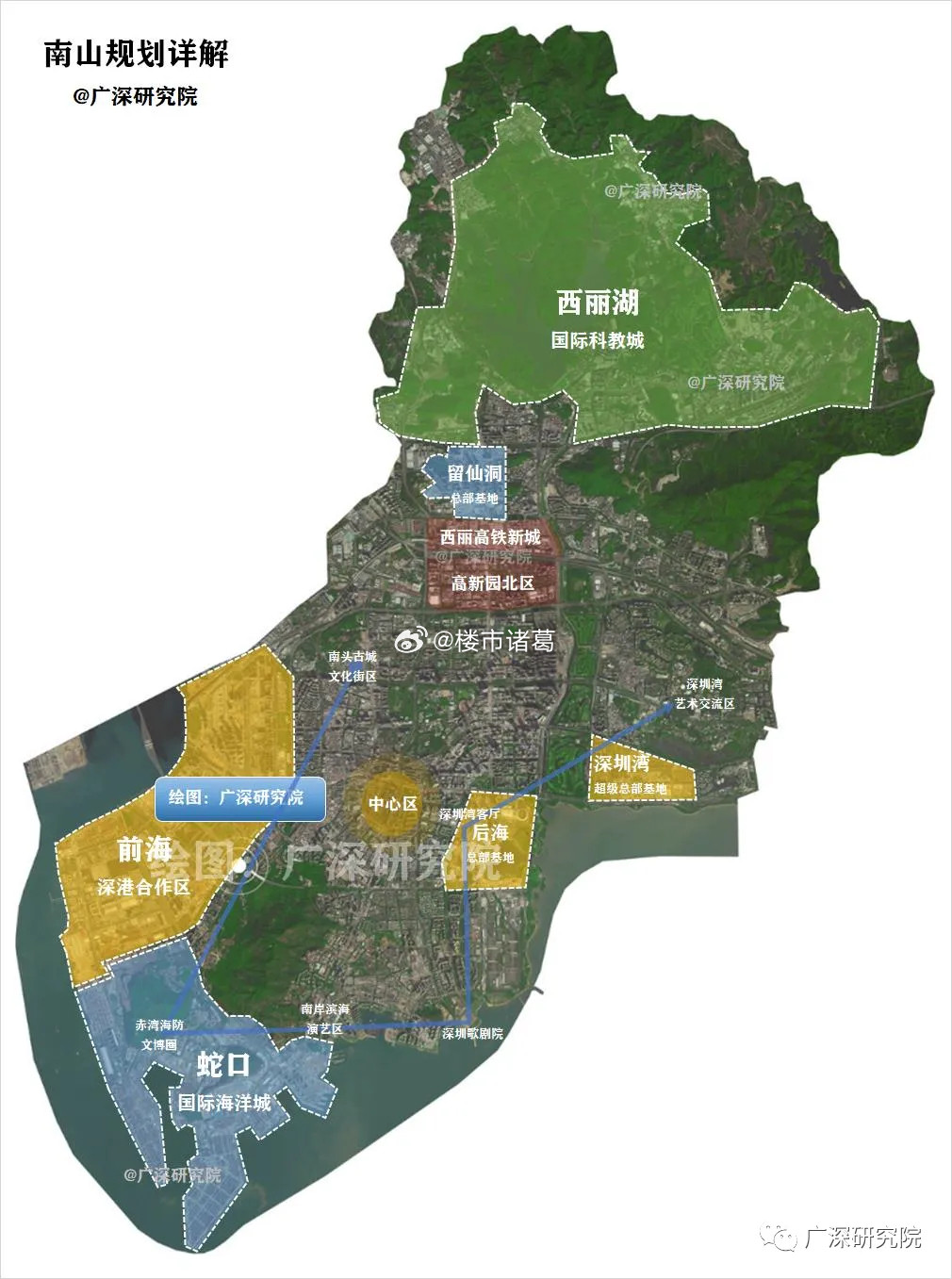 现在深圳南山的重点发展规划基本绕开了中心区，转而投向后海、深超总、前海、西丽留仙