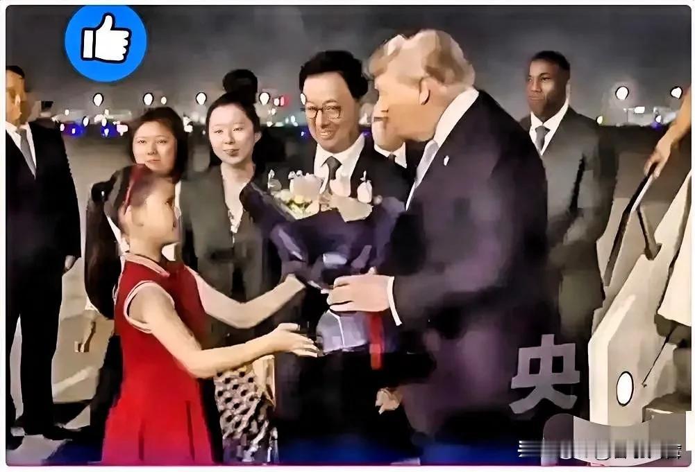 今天看到个接机画面，直接给我看笑了。满屏黑压压的西装大佬，旁边是板正得像尺子