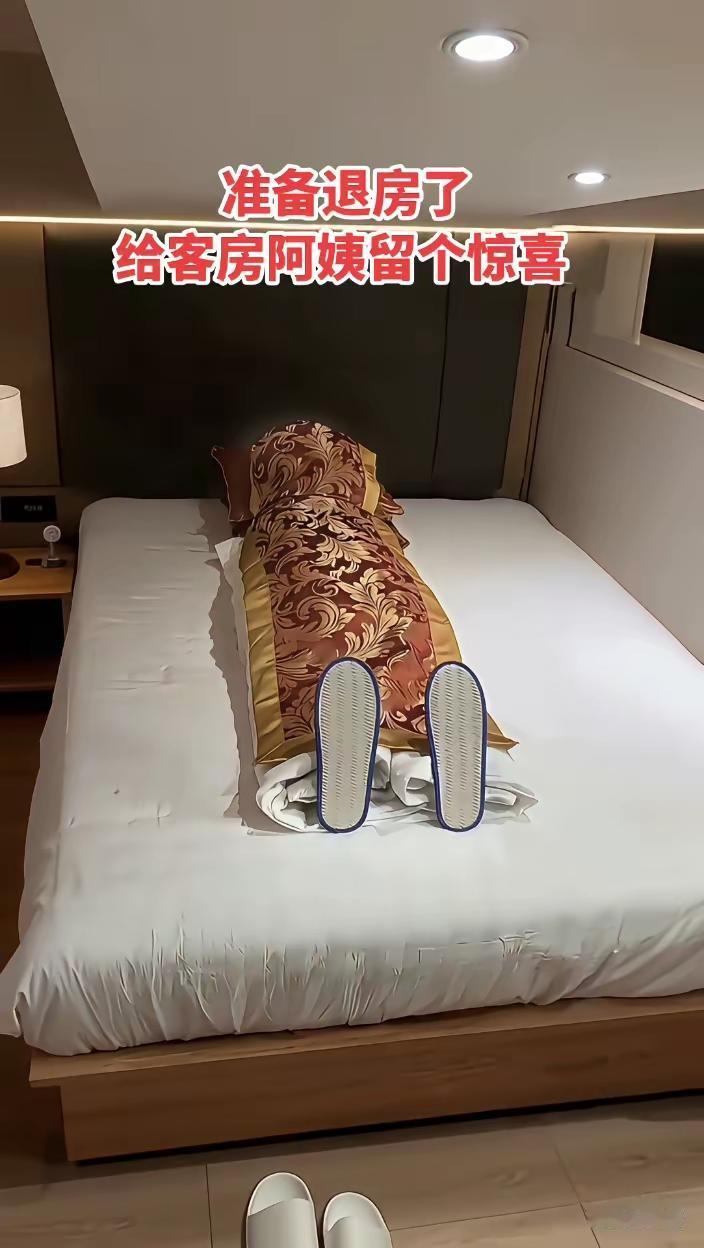 这样吓唬客房阿姨，她一定会骂你八辈祖宗。[捂脸哭]