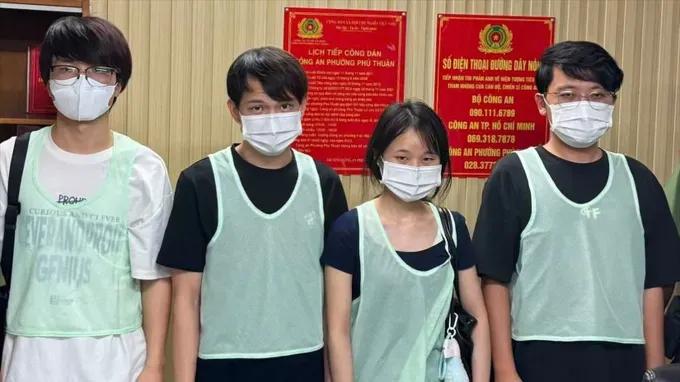3男一女4名中国人在越南租高档公寓搞电诈，还没开业多久就被越南警察扫楼意外