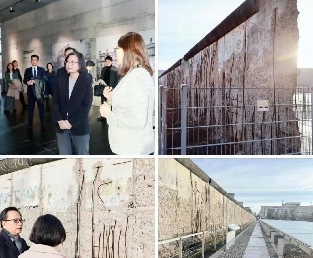 无耻至极！近日，窜访德国的蔡英文，参观了柏林墙遗址。她兴奋的表示：“让台湾的经