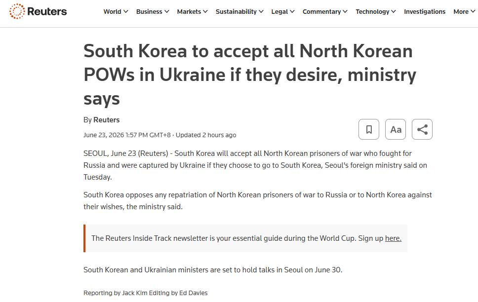 韩国最近干了一件事，在国际上引起不小轰动：他们公开宣布，只要是在俄乌战场上被乌军