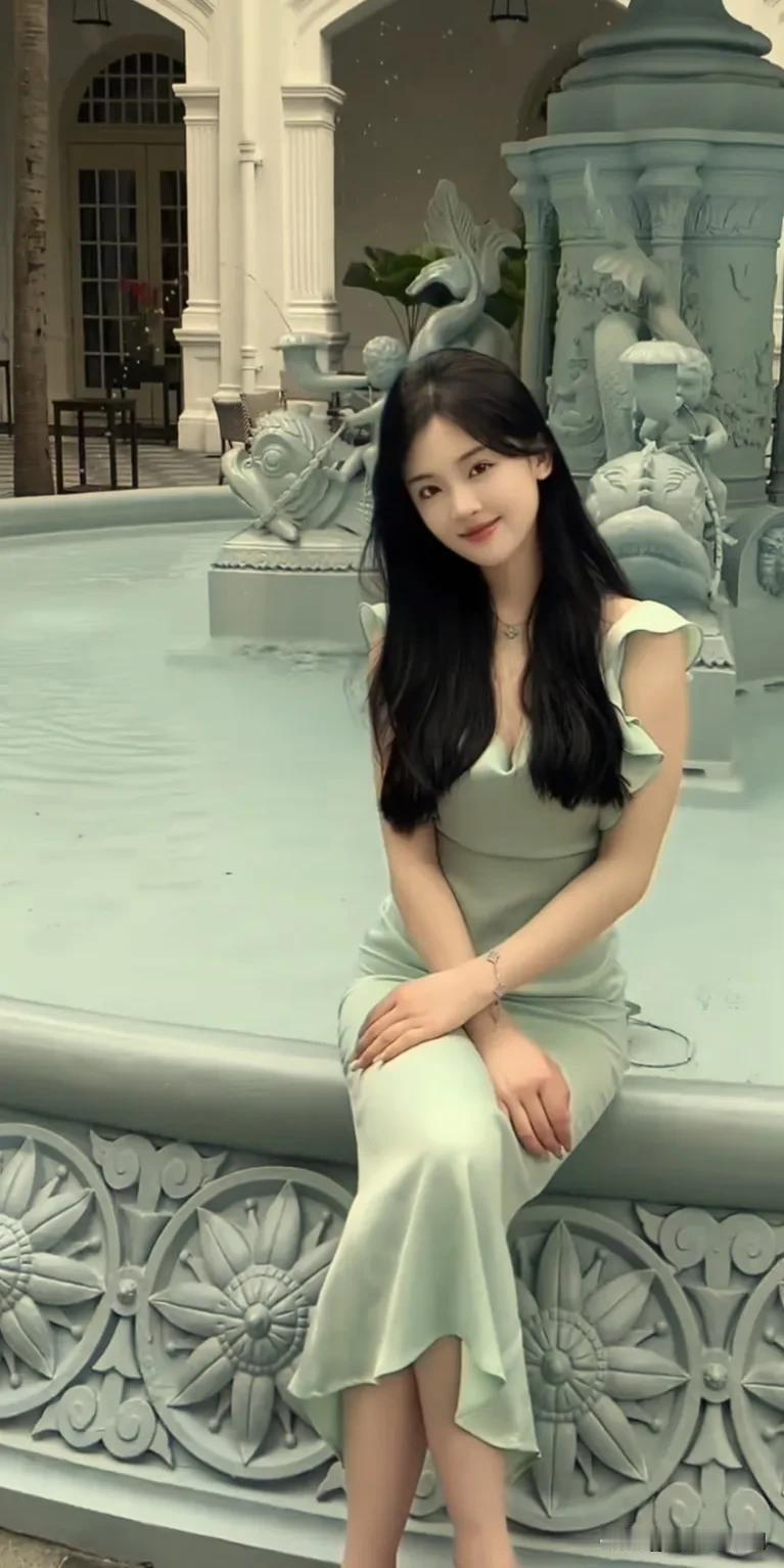 碧水映芳姿，花影共徘徊。