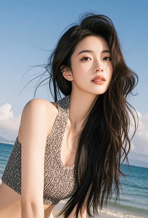 美女的笑容太干净，像风吹过山野般清爽！