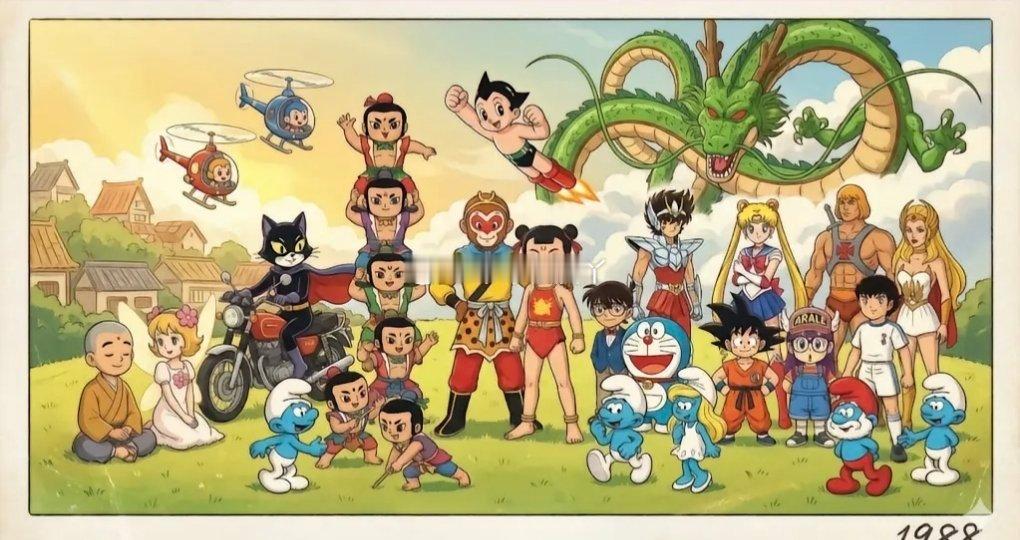 谁的童年DNA狠狠动了！这张动漫大合影直接把8090后的童年攒成了局：国漫顶流组