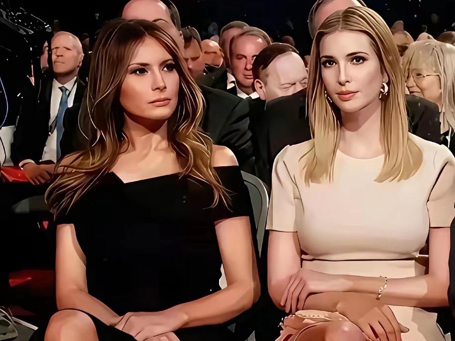 这相差了十几岁的“母女”，关系看起来还挺和谐！伊万卡与继母梅拉尼娅，两人的颜值