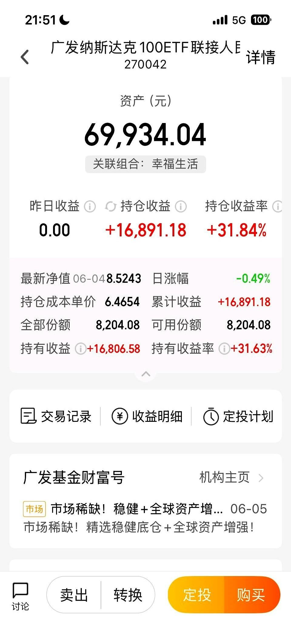 朋友圈刷到一个收益率，+48%！我心说可以啊哥们儿，发财了。结果点开大图一看，