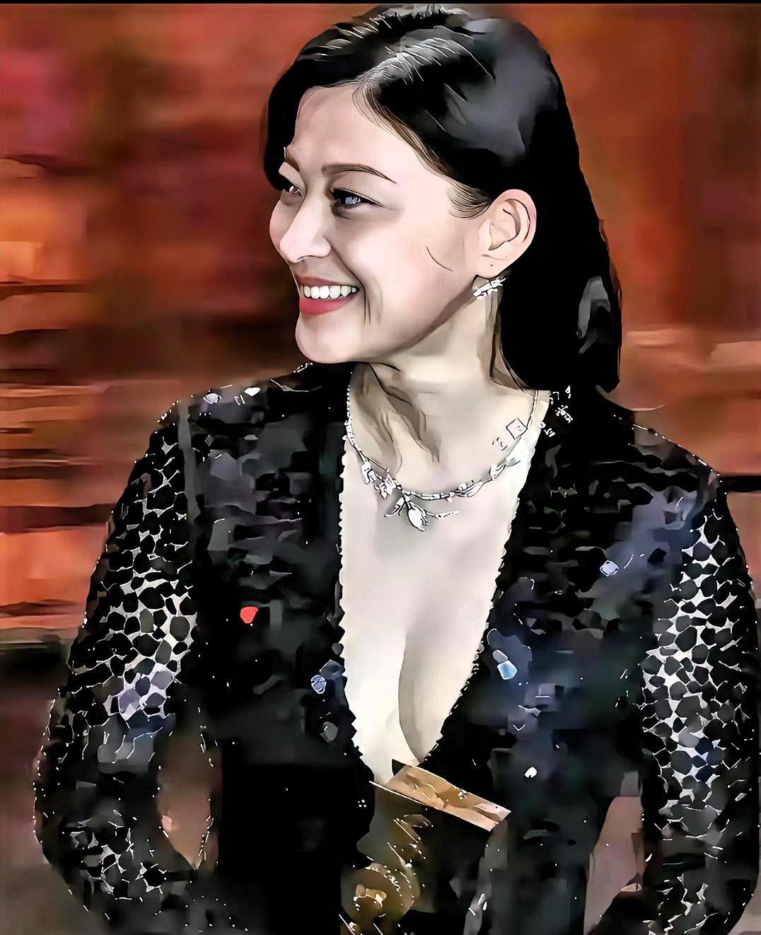 年过半百的梅婷，凭“深V诱惑”惊艳全网！💃不卷骨感瘦，不藏双下巴，这份松弛感