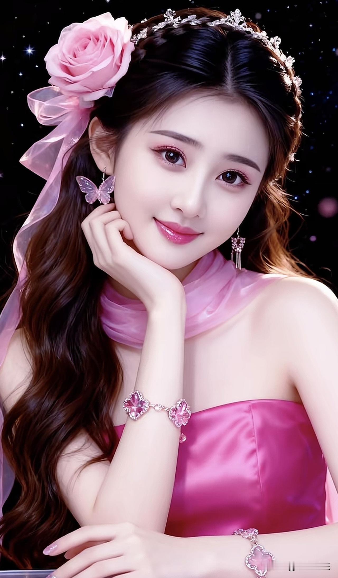 梦幻粉嫩少女，优雅公主风，甜美可爱！🌸💖✨紫色梦幻少女紫色少女风梦幻少女