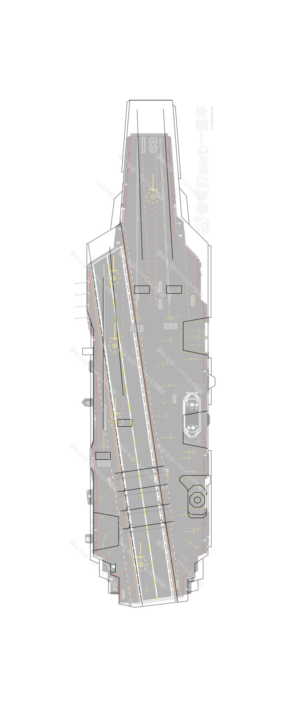 004线图，和福建、福特号的对比图这是名副其实的“世一航”图源网络烽火问鼎计