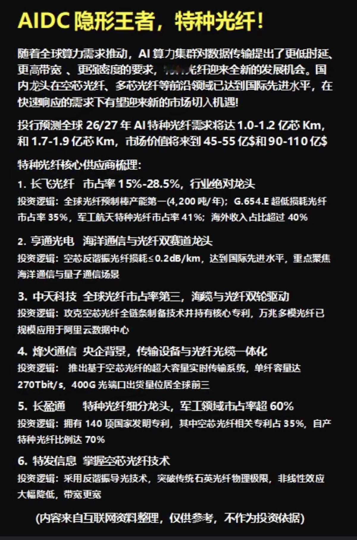 AIDC隐形王者，特种光纤！随着全球算力推动，AI算力集群，对数据传输提出了