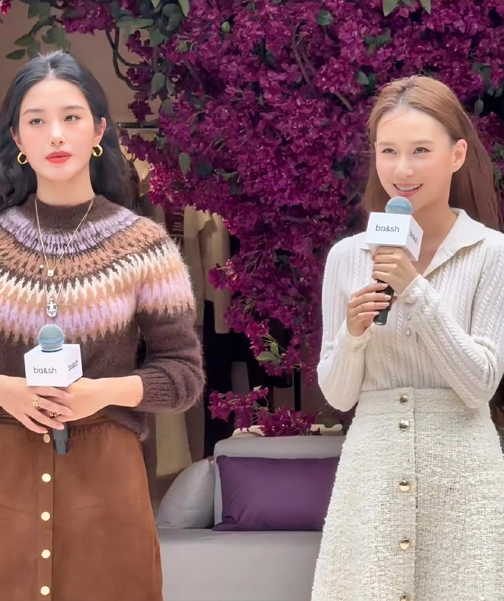 杨采钰和何超莲同框，女明星把豪门千金秒杀了啊。虽然何超莲在千金里算最美那一拨，