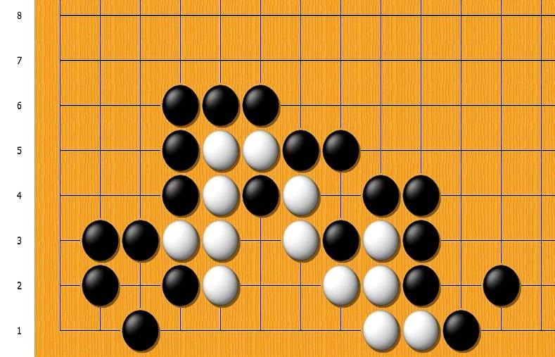 围棋业余2段的照妖镜，90%的人死在第5手，白棋看似有眼，其实一碰就碎。你