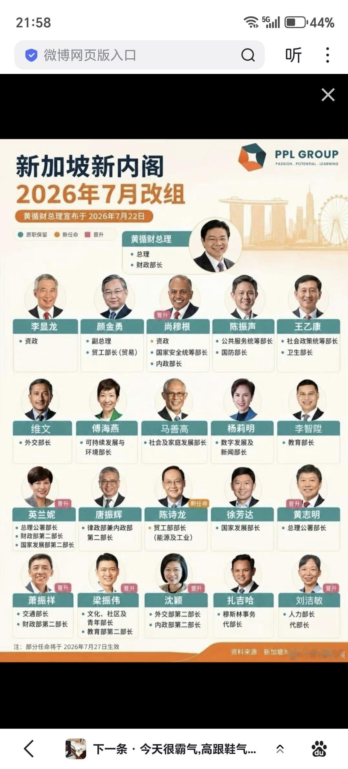 新加坡内阁，看看这里面有多少印度裔！