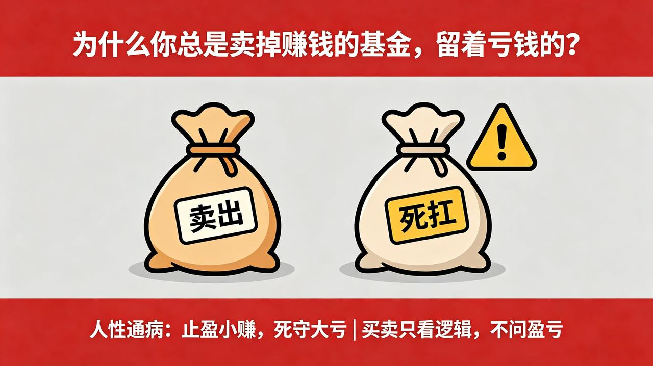 [哭哭]为什么你总是卖掉赚钱的基金，留着亏钱的？很多小白打开账户，看到一只赚了
