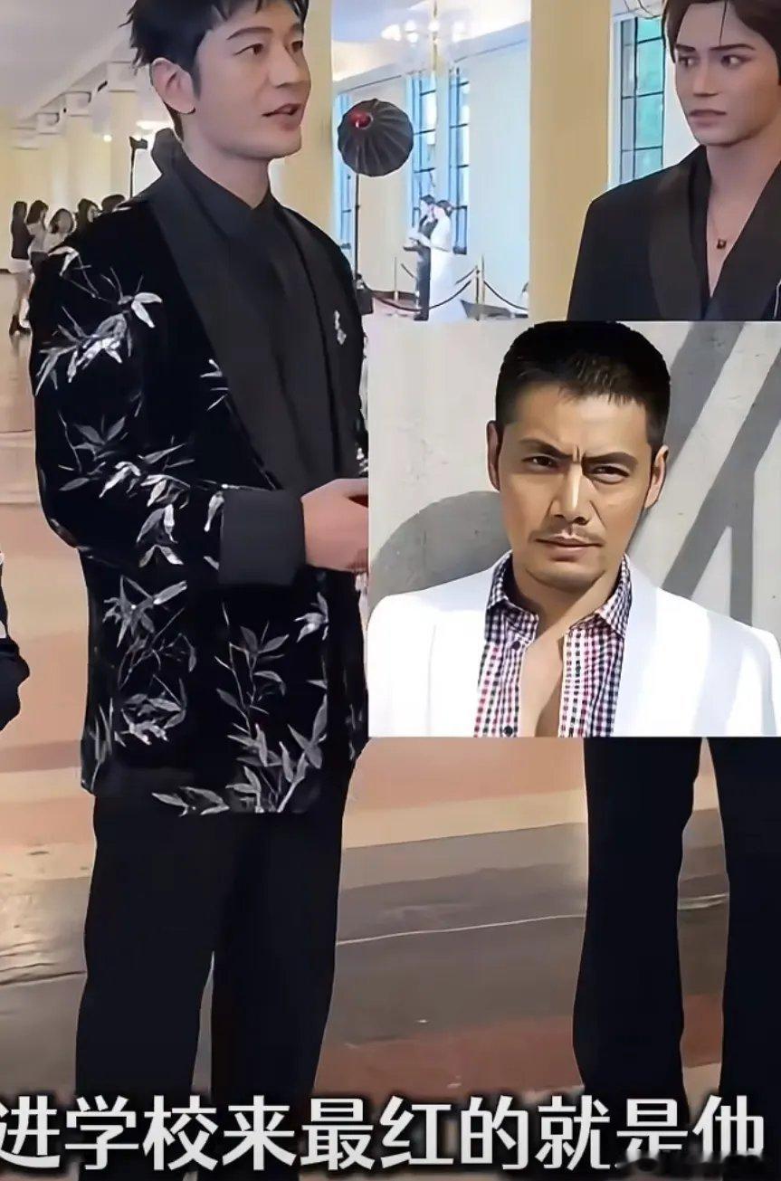 笑不活了！黄晓明和瞿颖见到邵兵，直接化身迷弟迷妹。黄晓明猛夸邵兵是帅气大师哥，瞿颖更是认证，邵兵当年