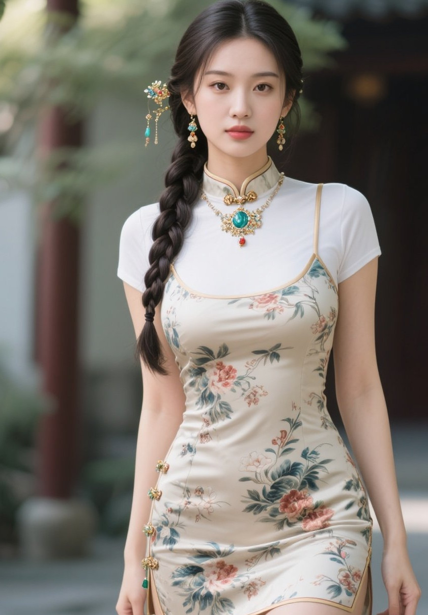 娇媚旗袍女，眼波似秋水