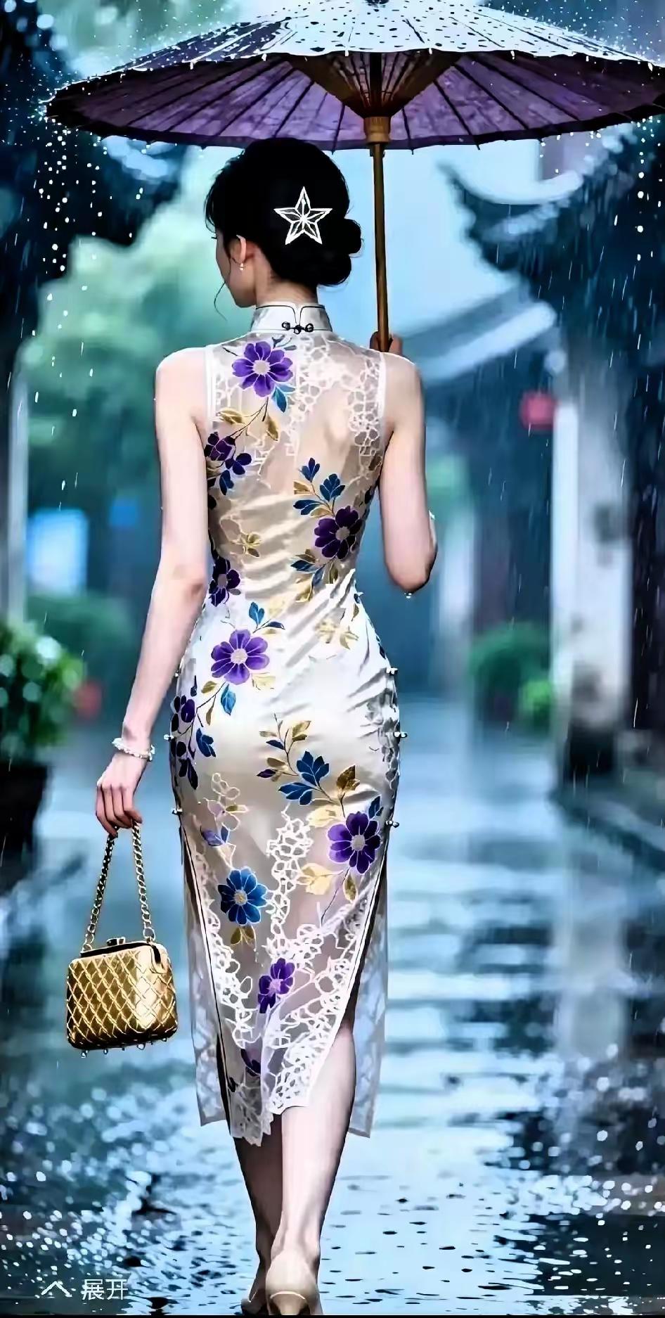 雨中漫步，撑伞漫步在古街，感受雨滴的清凉与浪漫。