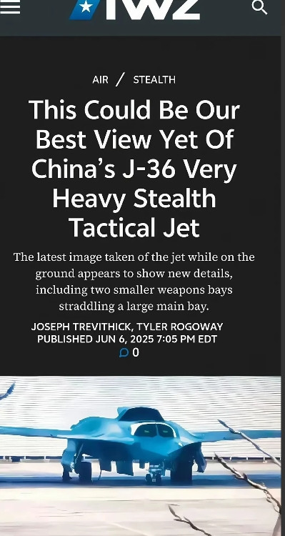 美媒惊叹歼36颠覆性设计：三发隐形战机如何成就'气动隐身完美结合'？