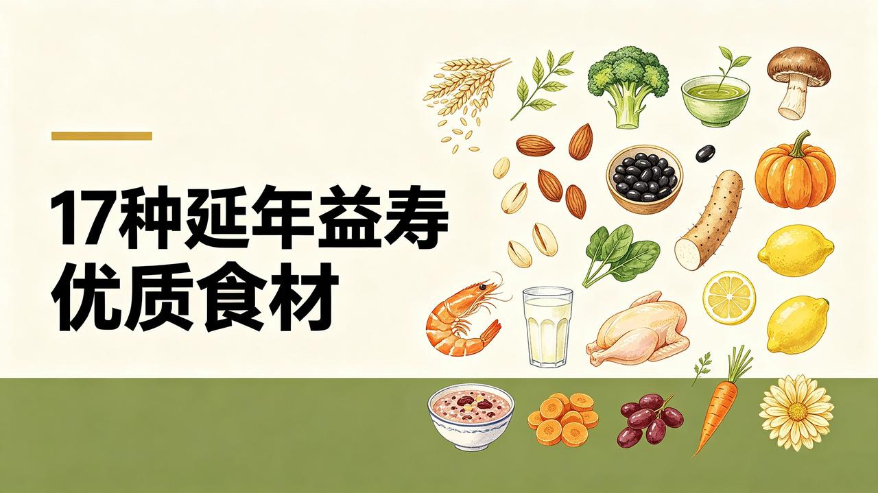 17种延年益寿优质食材清单①长寿第一谷物——燕麦：每日清晨冲泡一碗食用