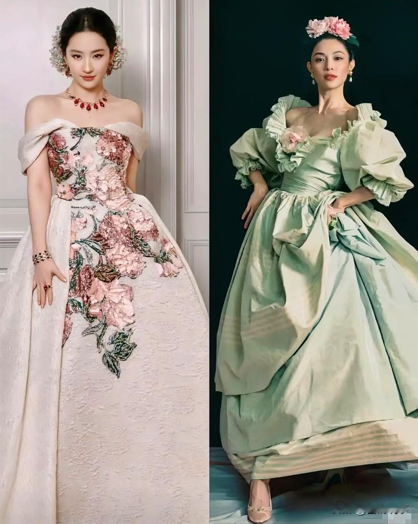 我开始有点理解为啥说钟楚曦像女仆，刘亦菲像贵族小姐了。刘亦菲穿的是复古深