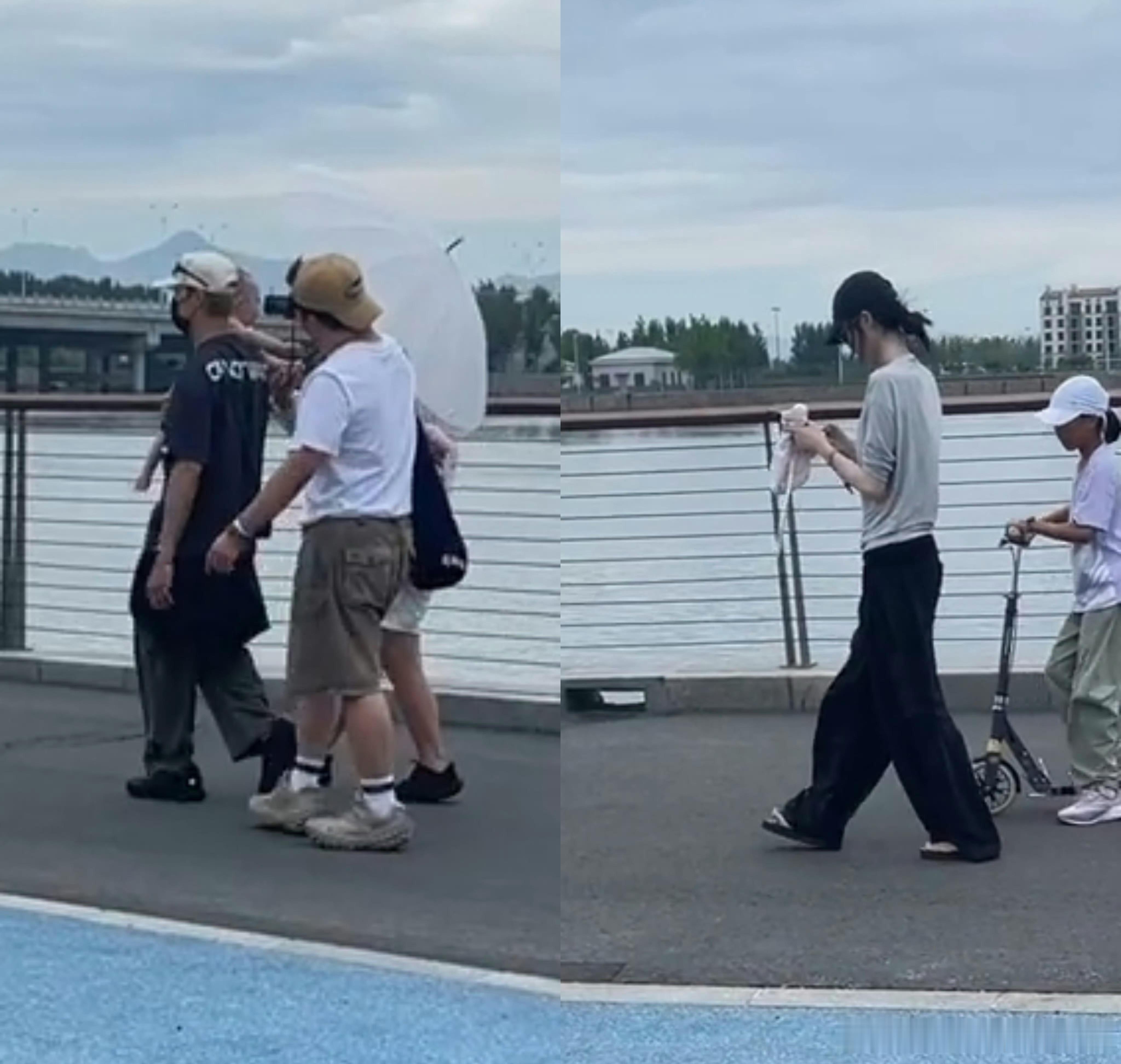 阿那亚偶遇陈伟霆何穗遛娃！最近好多网友都偶遇陈伟霆何穗带儿子外出，每次都能看到奶