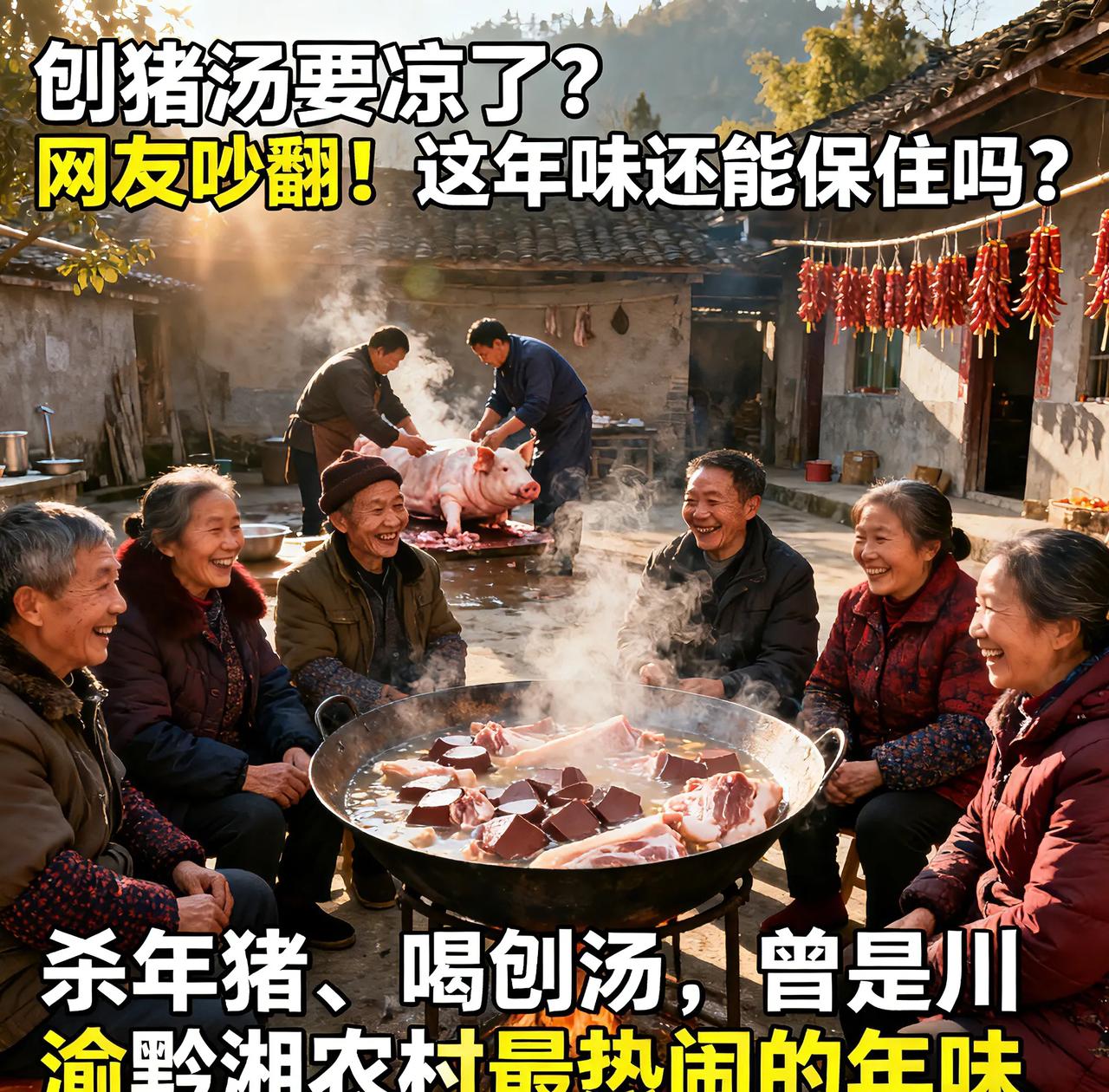 刨猪汤要凉了？网友吵翻！这年味还能保住吗？注意看！杀年猪、喝刨汤，曾是川渝